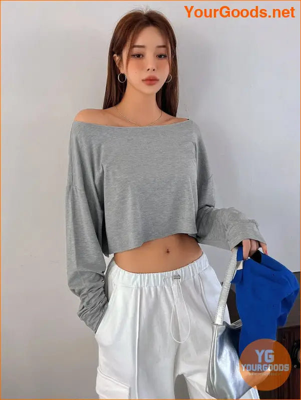 YOURGOODS DAZY Asymmetrical Neck Crop Tee - YourGoods Online Shop