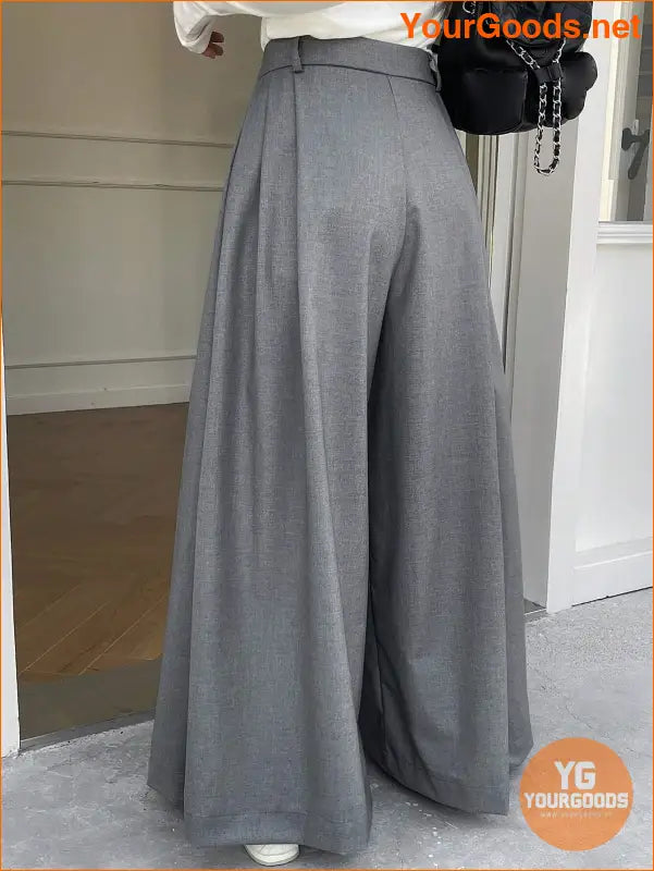 YOURGOODS DAZY Womens Pleated Wide Leg Pants with Pockets - YourGoods Online Shop