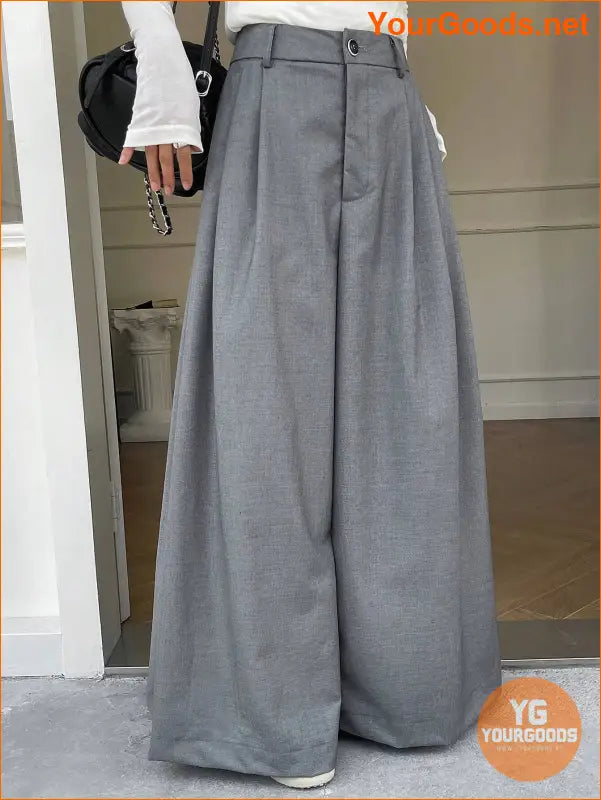 YOURGOODS DAZY Womens Pleated Wide Leg Pants with Pockets - YourGoods Online Shop