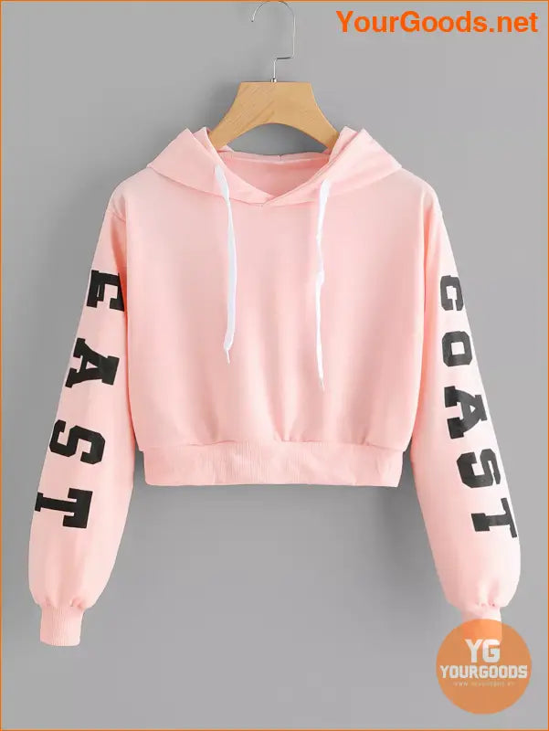 YOURGOODS East Coast Graphic Cropped Drawstring Hoodie - YourGoods Online Shop