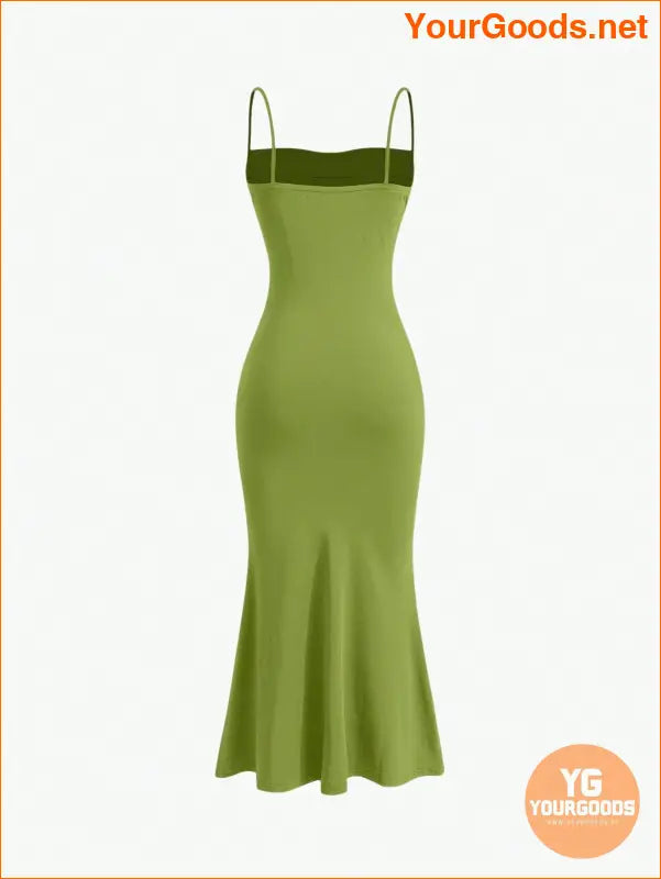 YOURGOODS Elegant Ruched Solid Cami Dress - YourGoods Online Shop