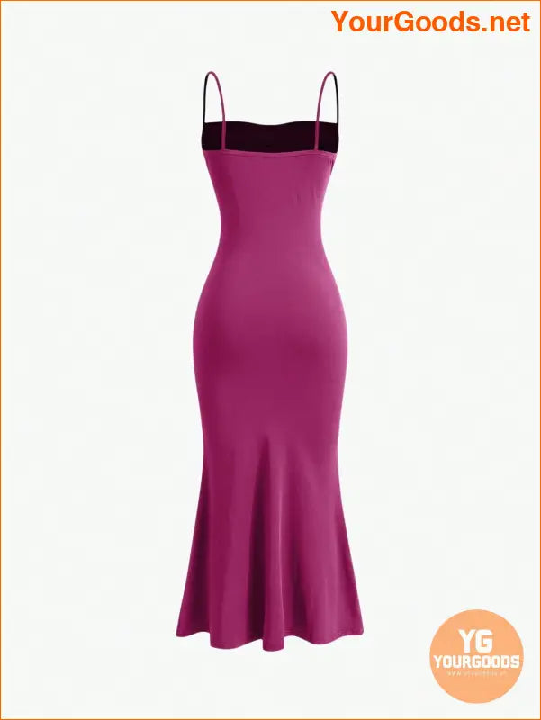 YOURGOODS Elegant Ruched Solid Cami Dress - YourGoods Online Shop