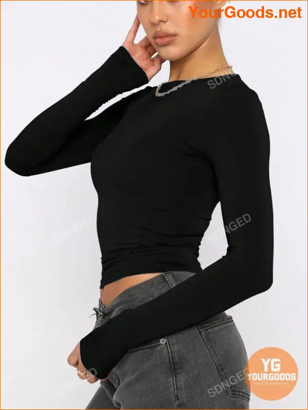 YOURGOODS Elegant Slim Fit Long Sleeve TShirt - YourGoods Online Shop