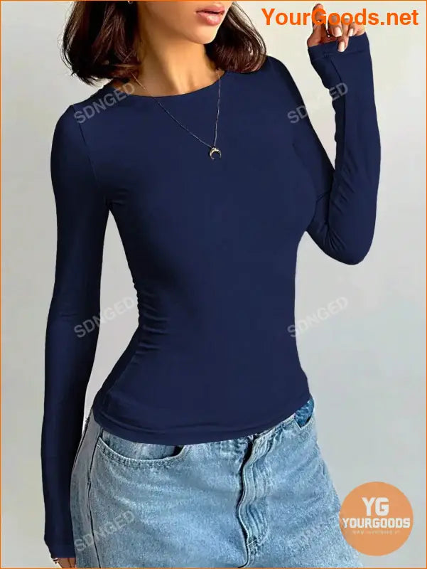 YOURGOODS Elegant Slim Fit Long Sleeve TShirt - YourGoods Online Shop