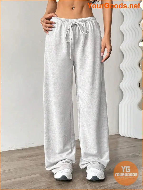 YOURGOODS Elegant Waist Tie Wide Leg Pants - YourGoods Online Shop