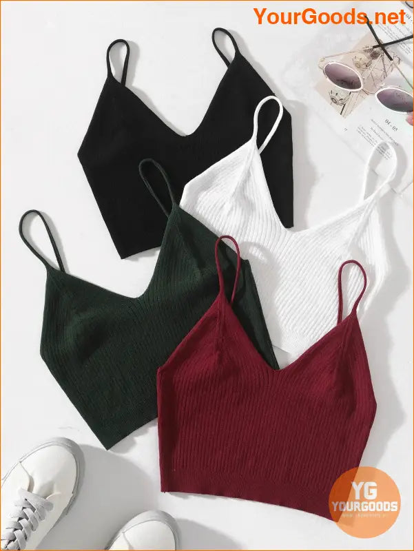 YOURGOODS Essence 4Piece Solid Knit Crop Top Set - YourGoods Online Shop