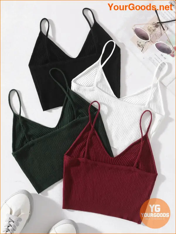 YOURGOODS Essence 4Piece Solid Knit Crop Top Set - YourGoods Online Shop