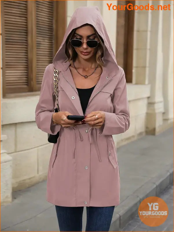 YOURGOODS Essence Drawstring Waist Hooded Coat - YourGoods Online Shop