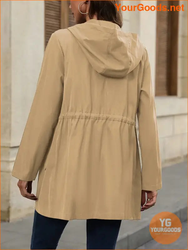 YOURGOODS Essence Drawstring Waist Hooded Coat - YourGoods Online Shop