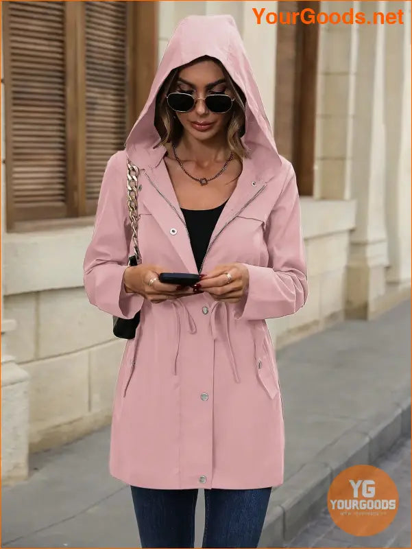 YOURGOODS Essence Drawstring Waist Hooded Coat - YourGoods Online Shop