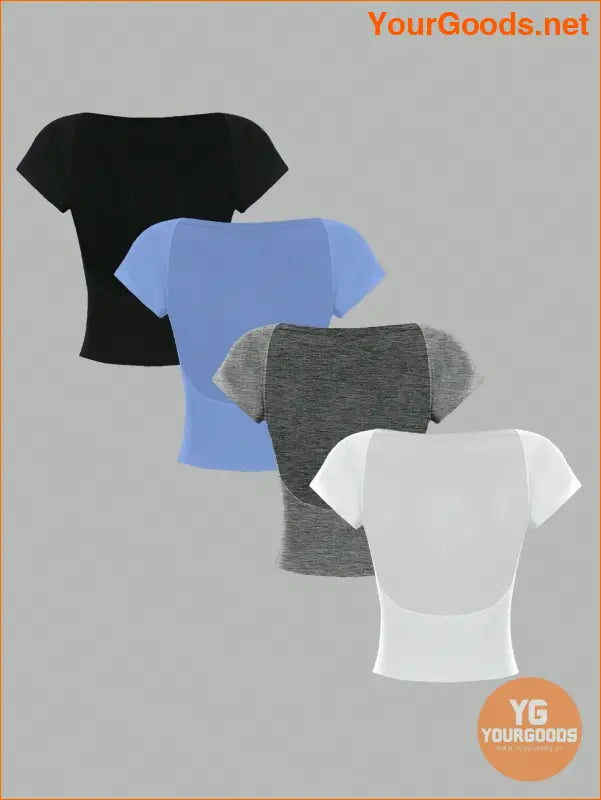 YOURGOODS Essnce 4pc Slim Fit Summer TShirts for Women - YourGoods Online Shop