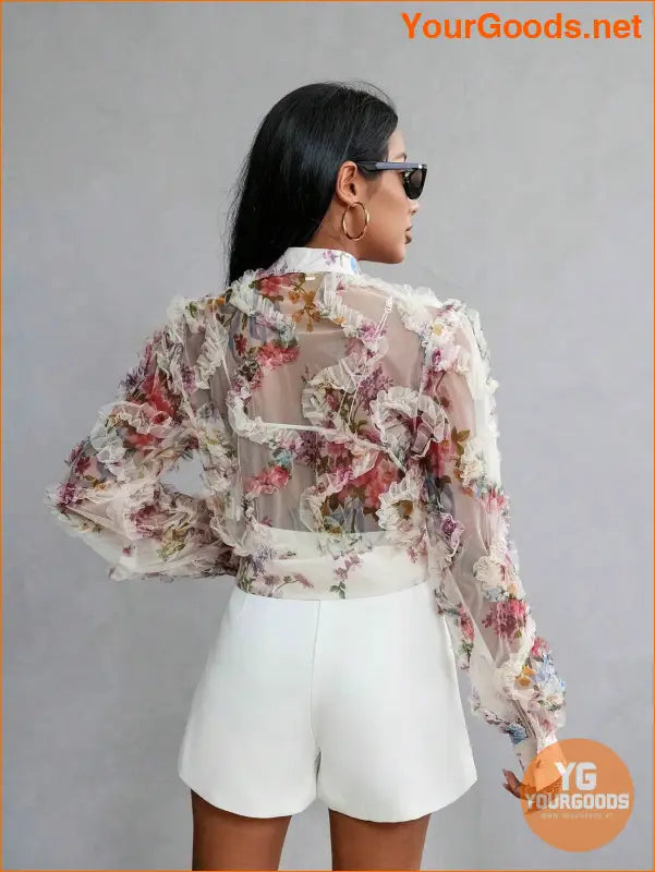 YOURGOODS Exclusive Random Printed Long Sleeve Blouse - YourGoods Online Shop