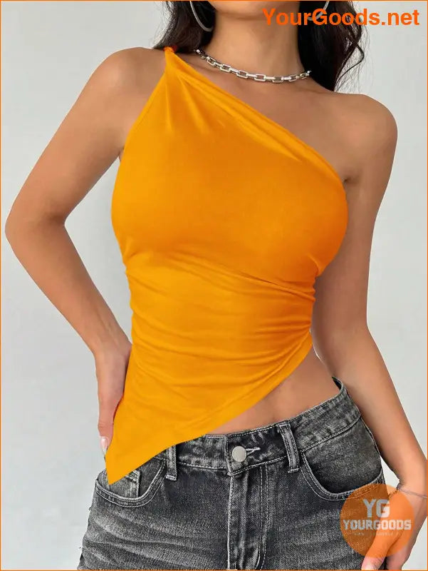 YOURGOODS EZwear Asymmetrical Hem OneShoulder Sleeveless Top - YourGoods Online Shop