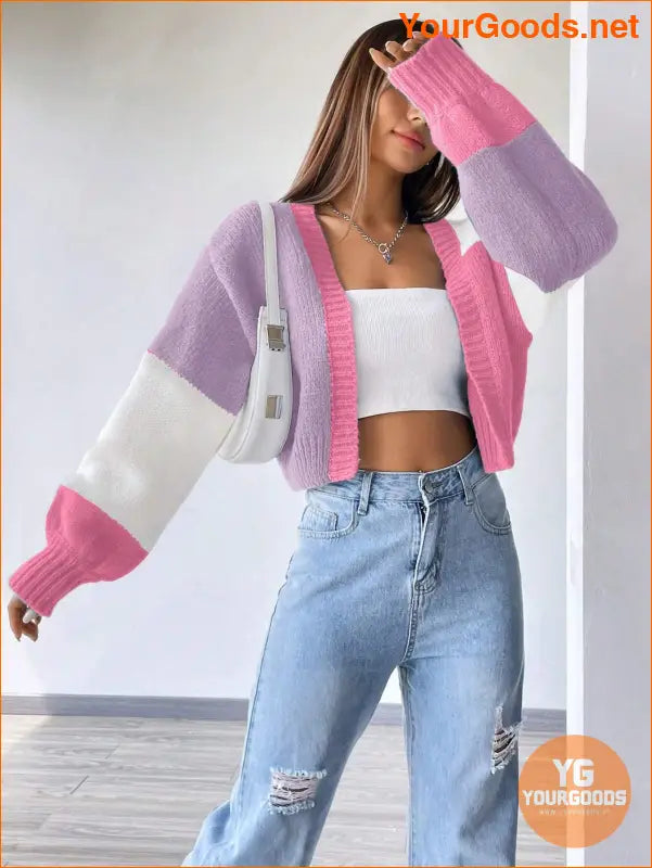 YOURGOODS EZwear Casual Colorblock Open Cardigan - YourGoods Online Shop