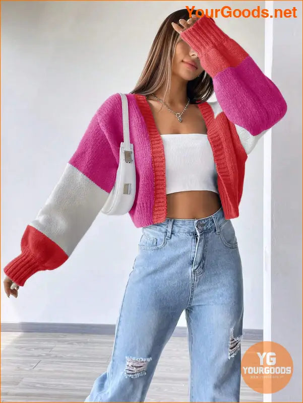 YOURGOODS EZwear Casual Colorblock Open Cardigan - YourGoods Online Shop