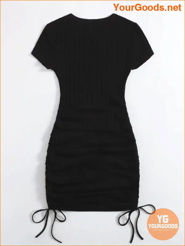 YOURGOODS EZwear Drawstring Ribknit Bodycon Dress - YourGoods Online Shop