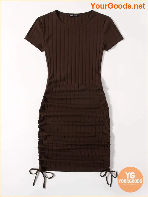 YOURGOODS EZwear Drawstring Ribknit Bodycon Dress - YourGoods Online Shop