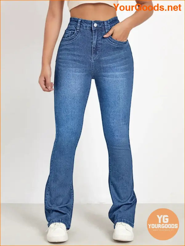 YOURGOODS EZwear High Waist Flare Denim Jeans - YourGoods Online Shop