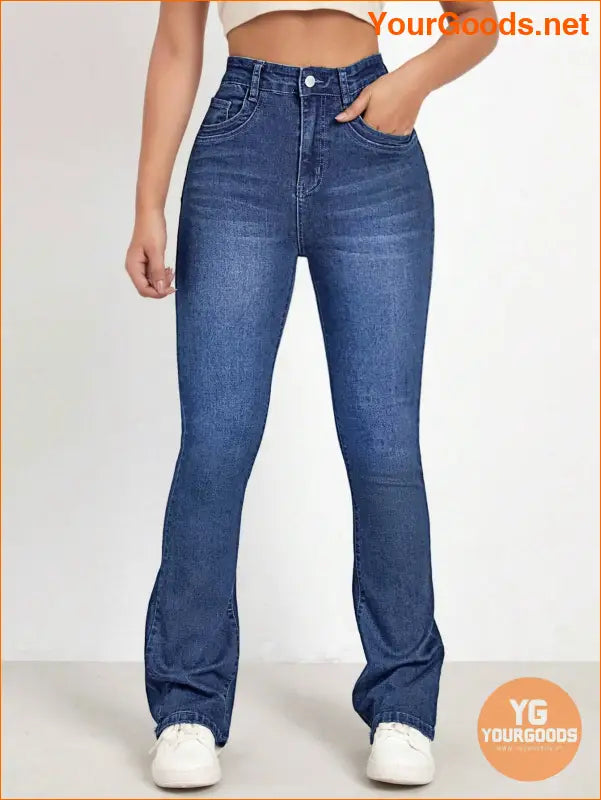 YOURGOODS EZwear High Waist Flare Denim Jeans - YourGoods Online Shop