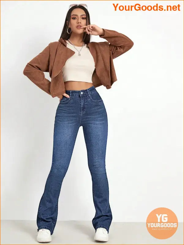 YOURGOODS EZwear High Waist Flare Denim Jeans - YourGoods Online Shop