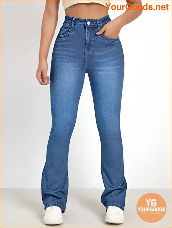 YOURGOODS EZwear High Waist Flare Denim Jeans - YourGoods Online Shop