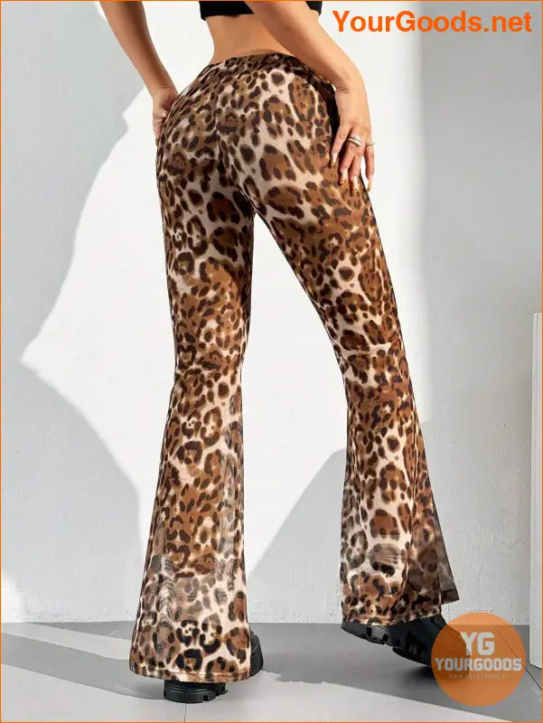 YOURGOODS EZwear Leopard Mesh Flare Pants - YourGoods Online Shop