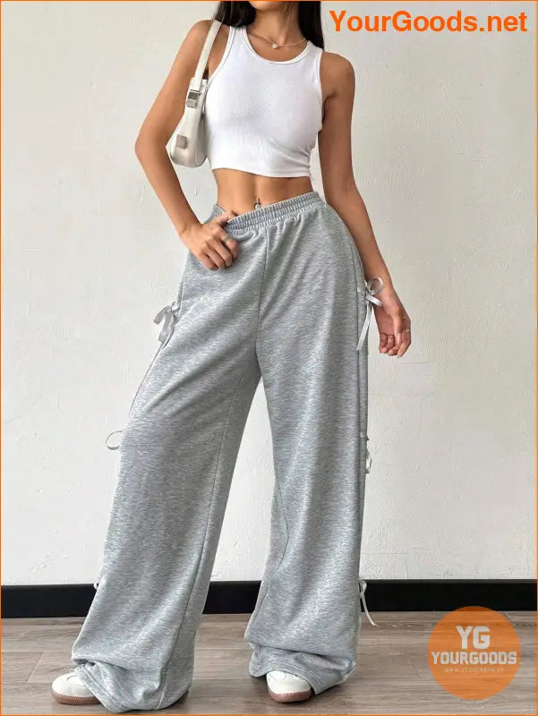 YOURGOODS EZwear Versatile Womens Gray Drawstring Sweatpants - YourGoods Online Shop