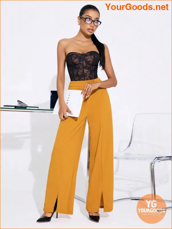 YOURGOODS Fall Wide Leg Double Button Suit Pants - YourGoods Online Shop