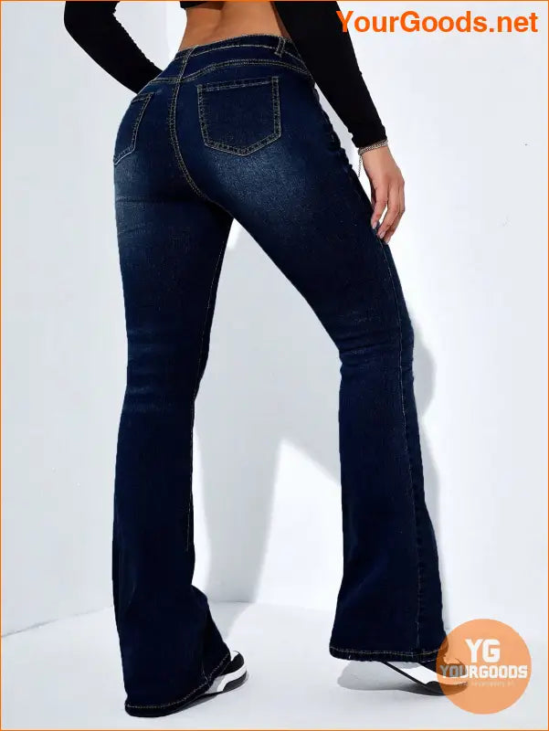 YOURGOODS Flare Leg Slant Pocket High Waist Jeans - YourGoods Online Shop