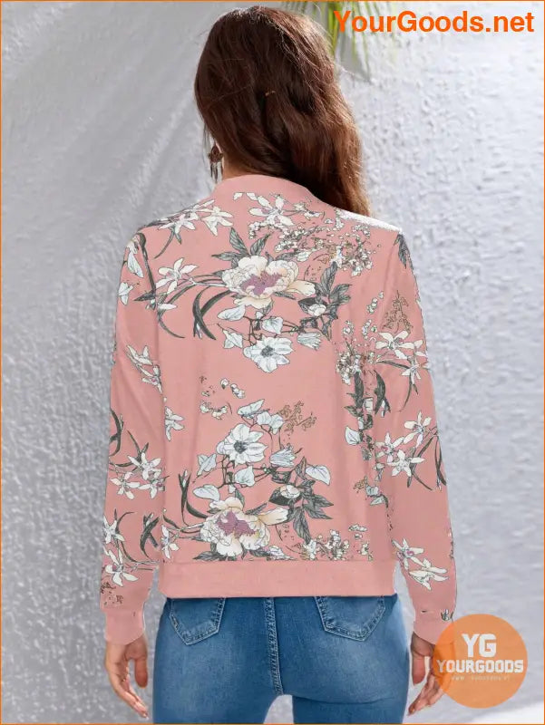 YOURGOODS Floral Print Zip Up Bomber Jacket - YourGoods Online Shop