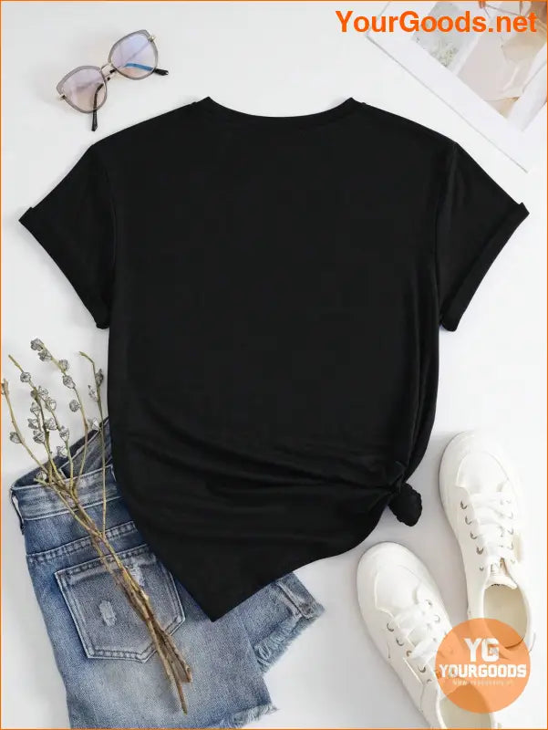 YOURGOODS for SHEIN EZwear Floral Slogan TShirt - YourGoods Online Shop