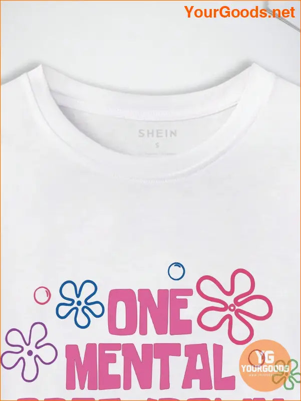 YOURGOODS for SHEIN EZwear Floral Slogan TShirt - YourGoods Online Shop