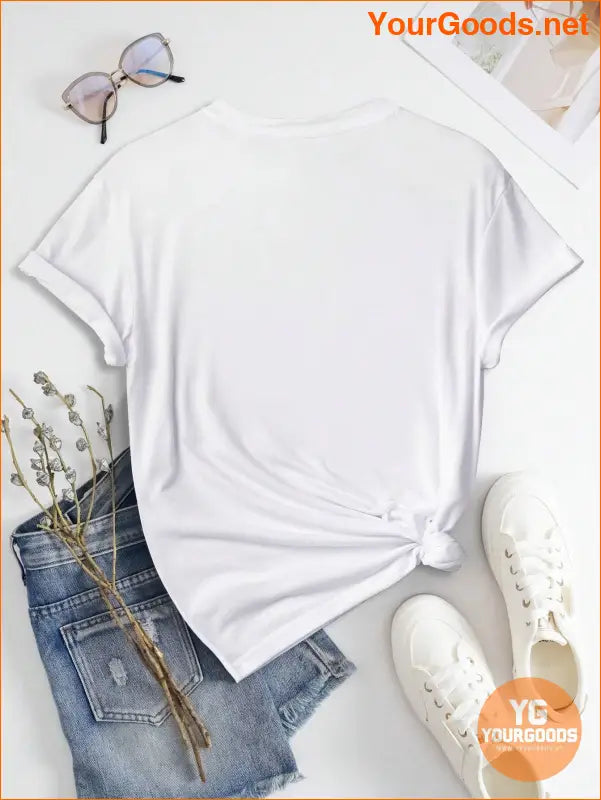 YOURGOODS for SHEIN EZwear Floral Slogan TShirt - YourGoods Online Shop