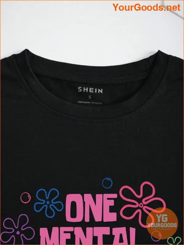 YOURGOODS for SHEIN EZwear Floral Slogan TShirt - YourGoods Online Shop