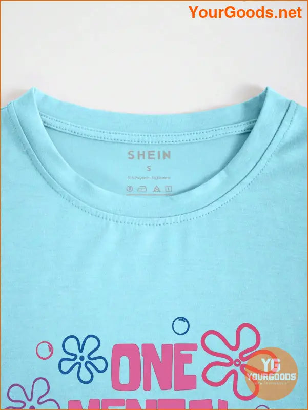 YOURGOODS for SHEIN EZwear Floral Slogan TShirt - YourGoods Online Shop