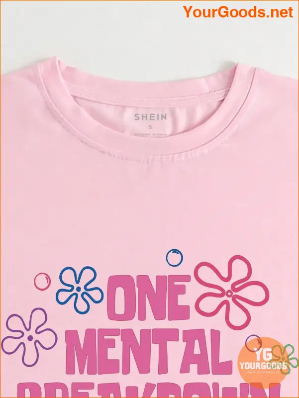 YOURGOODS for SHEIN EZwear Floral Slogan TShirt - YourGoods Online Shop