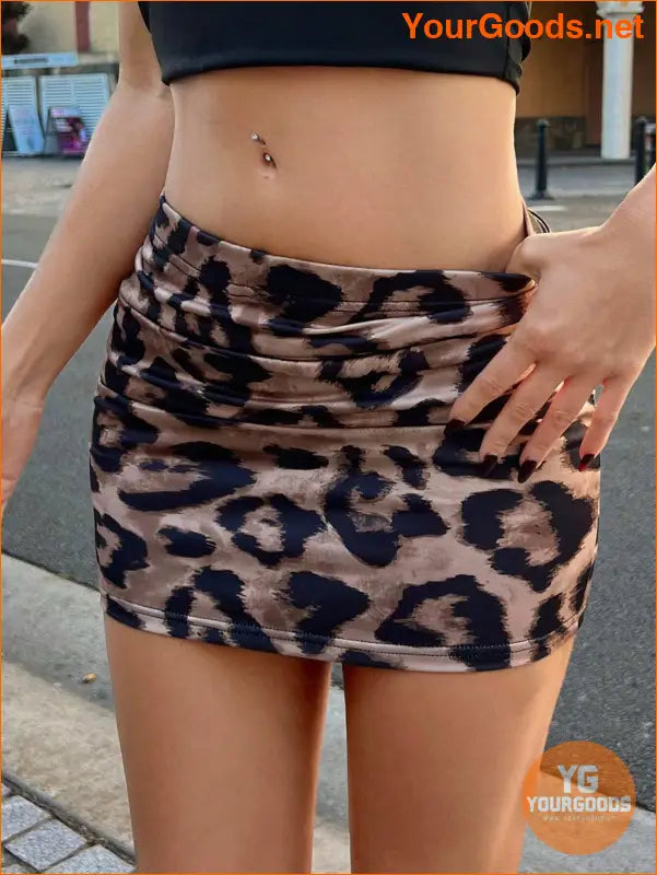 YOURGOODS Forever 21 Leopard Print Bodycon Skirt - YourGoods Online Shop