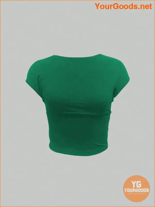 YOURGOODS Frenchy Round Neck Cutout Crop Top - YourGoods Online Shop