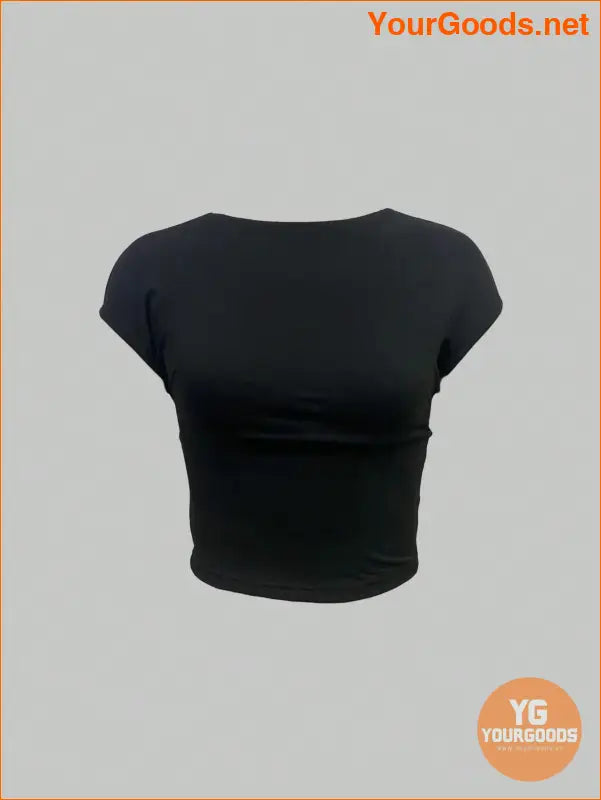 YOURGOODS Frenchy Round Neck Cutout Crop Top - YourGoods Online Shop