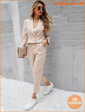 YOURGOODS Frenchy Women Deep Green Short Blazer Jacket And Front Pleated Pocketed Suit Pants Set - YourGoods Online Shop