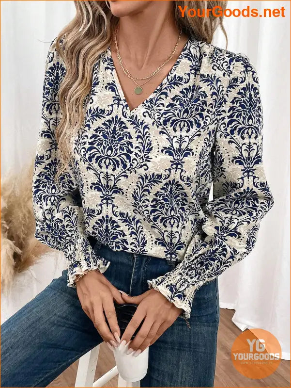 YOURGOODS Frenchy Womens Floral Print Long Sleeve Shirt - YourGoods Online Shop