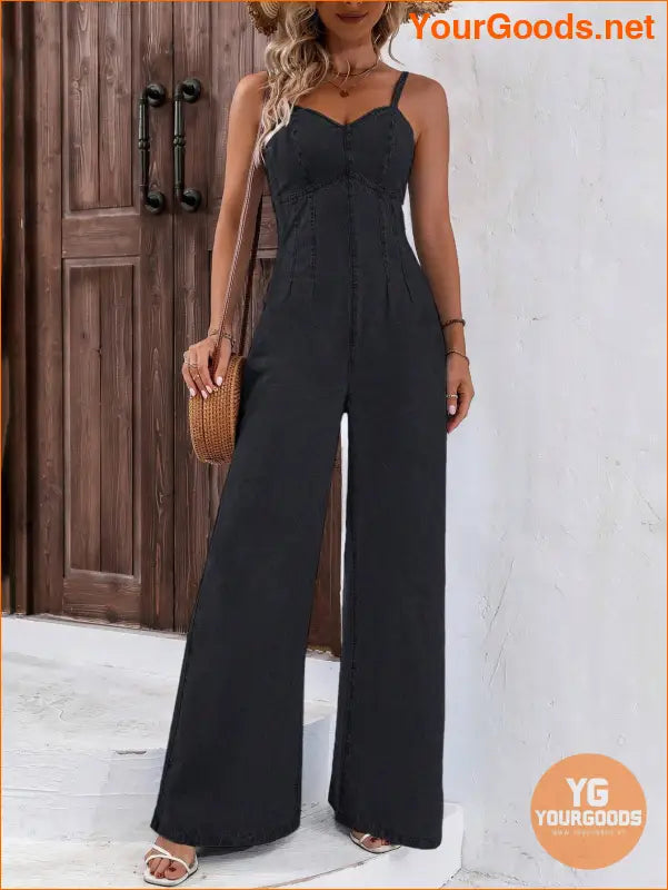 YOURGOODS Frenchy Womens Wide Leg Denim Jumpsuit - YourGoods Online Shop