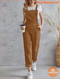 YOURGOODS Frill Trim Pocket Front Cord Overalls - YourGoods Online Shop