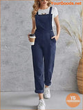 YOURGOODS Frill Trim Pocket Front Cord Overalls - YourGoods Online Shop