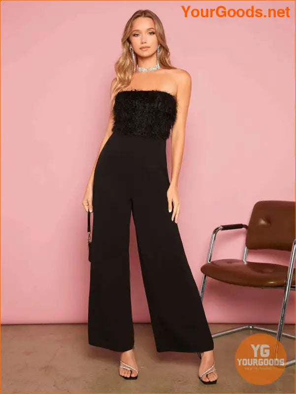 YOURGOODS Fuzzy Panel Tube Jumpsuit - YourGoods Online Shop