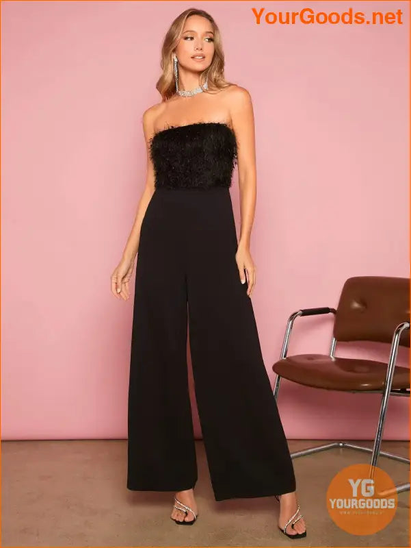 YOURGOODS Fuzzy Panel Tube Jumpsuit - YourGoods Online Shop