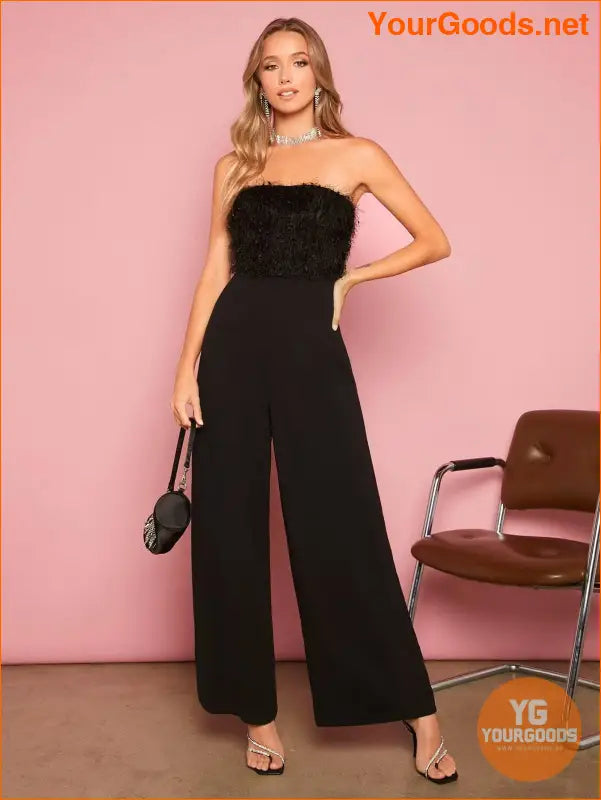 YOURGOODS Fuzzy Panel Tube Jumpsuit - YourGoods Online Shop