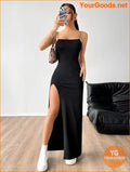 YOURGOODS High Slit Spaghetti Strap Dress for Women - YourGoods Online Shop