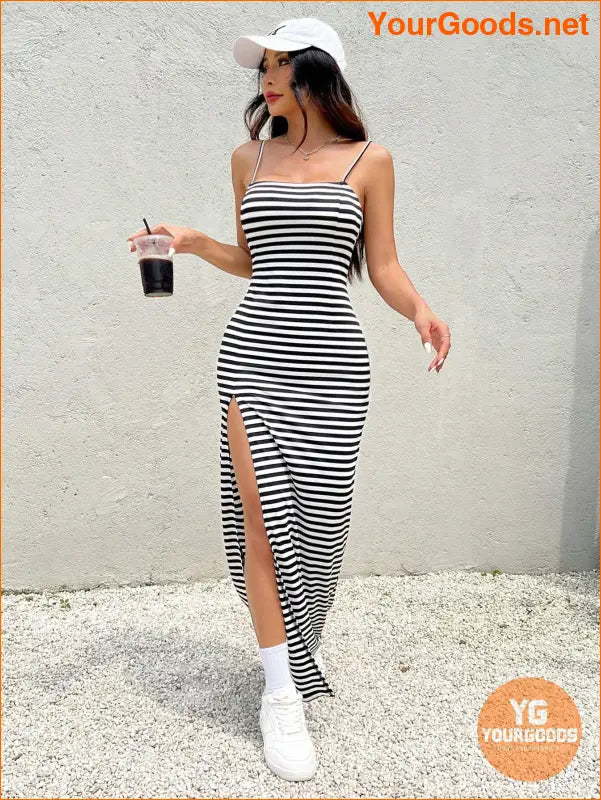 YOURGOODS High Slit Spaghetti Strap Dress for Women - YourGoods Online Shop