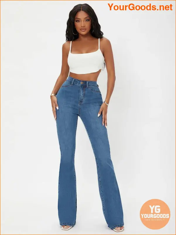 YOURGOODS High Waist Flare Leg Jeans - YourGoods Online Shop